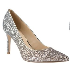 Marc Fisher Glitter Ombré Gold Silver Heels